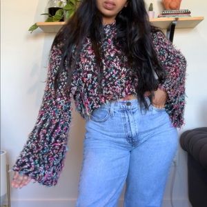 Urban Outfitters Cropped Fuzzy Sweater